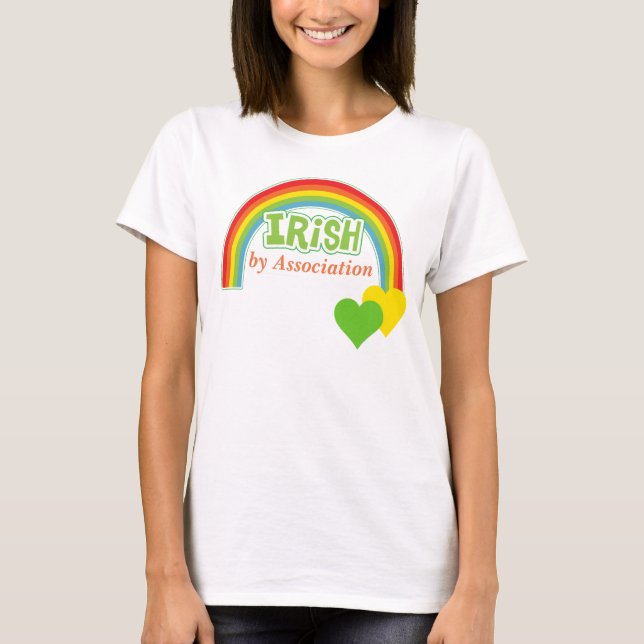 Irish By Association Rainbow Heart T-Shirt (Front)