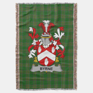 Irish Byrne or O_Byrne Coat of Arms Family Crest Throw Blanket