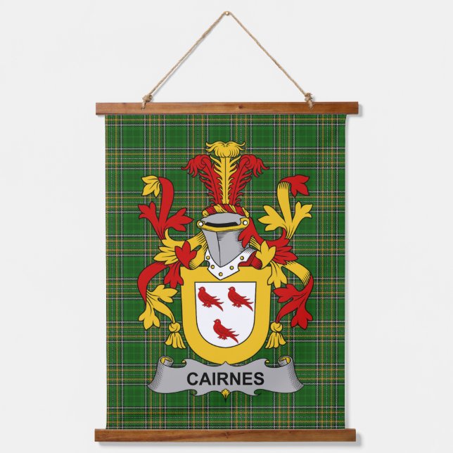Irish Cairnes Coat of Arms Family Crest Hanging Tapestry (Front)