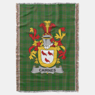 Irish Cairnes Coat of Arms Family Crest Ireland Throw Blanket