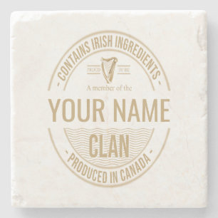 Irish Canadian Custom Family Clan Name Stone Coaster