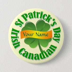 Irish Canadian St Patrick's Button