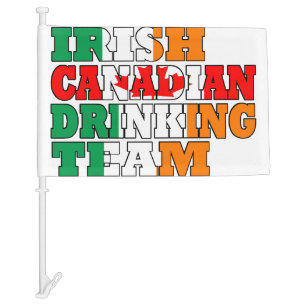 Irish Canadian St Patricks Day drinking team Car Flag