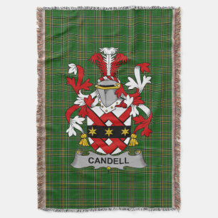 Irish Candell Coat of Arms Family Crest Ireland Throw Blanket