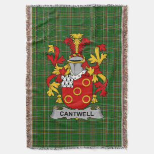 Irish Cantwell Coat of Arms Family Crest Ireland Throw Blanket