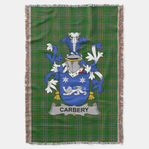 Irish Carbery Coat of Arms Family Crest Ireland Throw Blanket