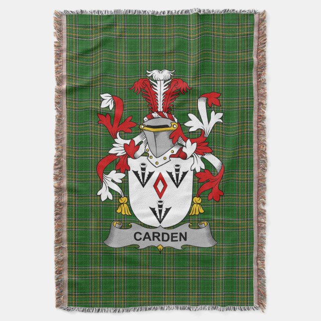  Irish Carden Coat of Arms Family Crest Ireland Throw Blanket (Front Vertical)