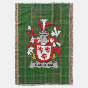 Irish Carkham Coat of Arms Family Crest Ireland Throw Blanket