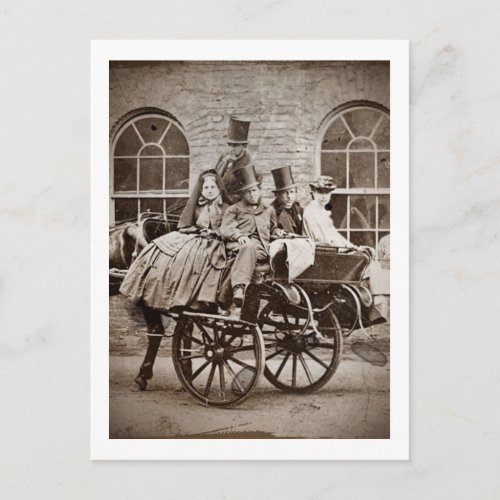 Irish Cart and Horse 1800s Postcard