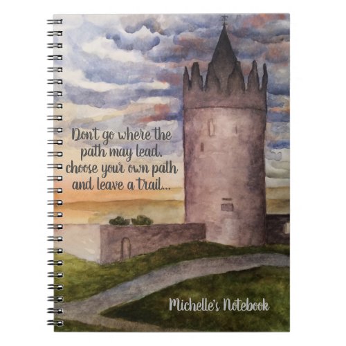 Irish castle and landscape watercolor Notebook