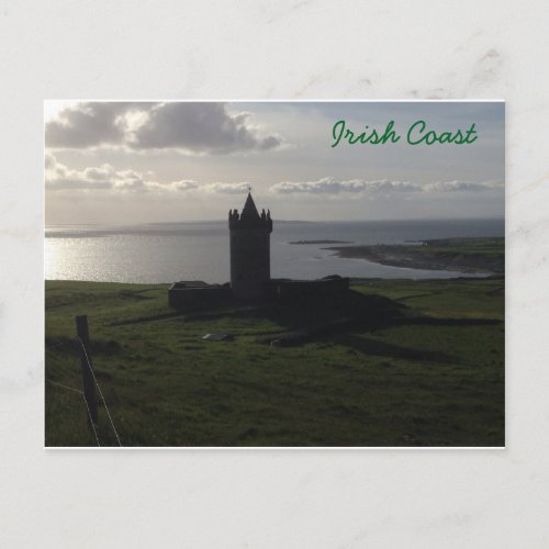 Irish Castle On The Coast Postcard