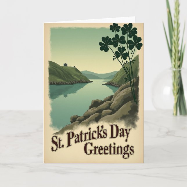 Irish Castle View Greetings Card (Front)