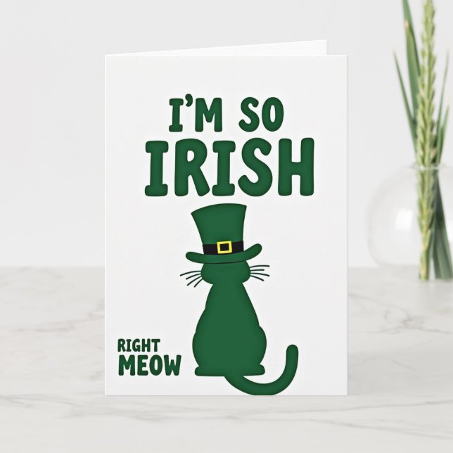 Irish Cat Right Meow Card (Front)