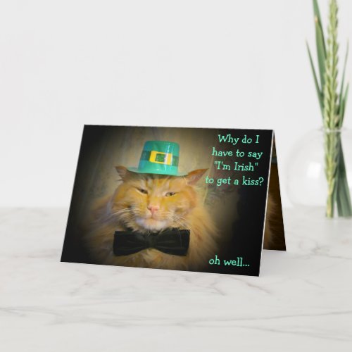 Irish Cat wants Kiss Card