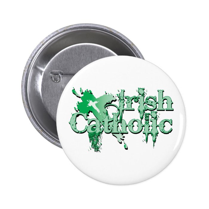 Irish Catholic Gothic Cross Button