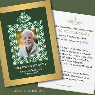 Irish Catholic Memorial Celtic Cross with Chi-Rho