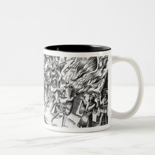 Irish Cattle Raid on an English Plantation Two_Tone Coffee Mug