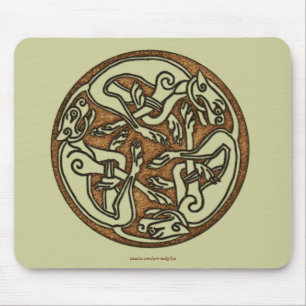 Irish Celtic 3-Dog Symbol Mousepad