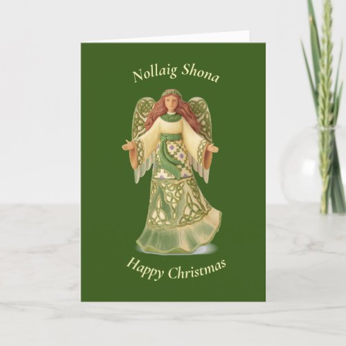 Irish Celtic Angel Christmas Holiday Folded Card