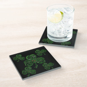 IRISH CELTIC ART GLASS COASTER