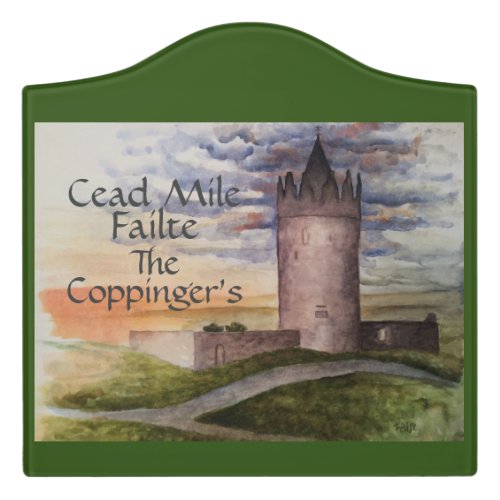 Irish Celtic Castle Watercolor Sign