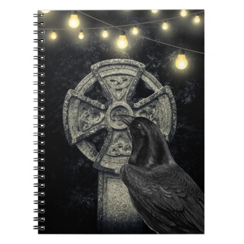 Irish Celtic Cross and Crow The Morrigan Notebook