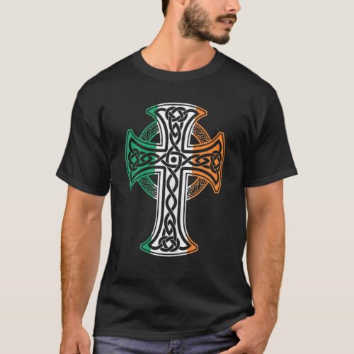 Irish Celtic Cross Christ Celtic Knot Ireland Flag T_Shirt