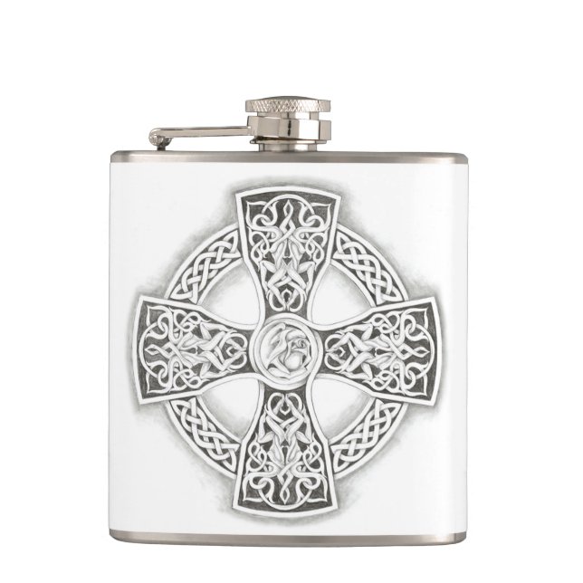 Irish Celtic Cross Flask (Front)