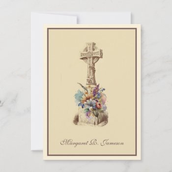 Irish Celtic Cross Floral Condolence Thank You Card by ShowerOfRoses at Zazzle