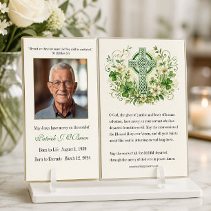 Irish Celtic Cross Floral Funeral Memorial Prayer