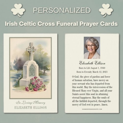 Irish Celtic Cross Funeral Memorial Prayer 