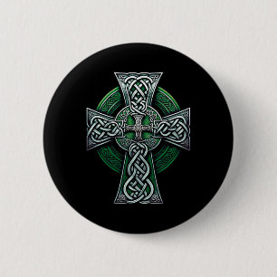 Irish Celtic Cross Knot Christian Holy Trinity Sco Button