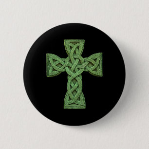 Irish Celtic Cross Knot Christian Holy Trinity Sco Button