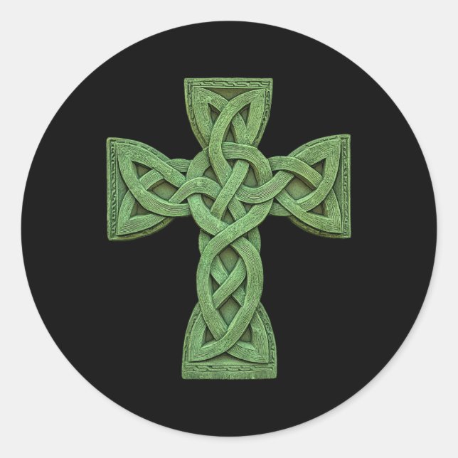Irish Celtic Cross Knot Christian Holy Trinity Sco Classic Round Sticker (Front)