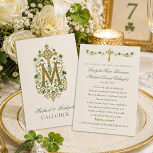 Irish Celtic Cross Wedding Prayer Card Favor