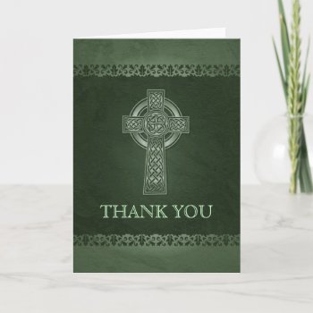 Irish Celtic Cross Wedding Thank You Card by youreinvited at Zazzle