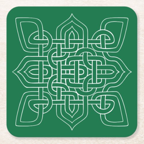 IRISH CELTIC Design Square Paper Coaster