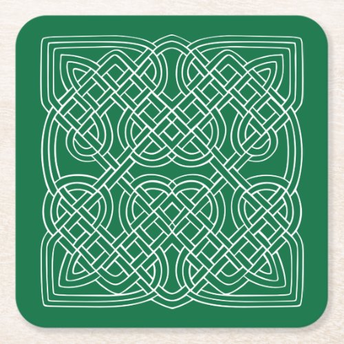 IRISH CELTIC Design Square Paper Coaster