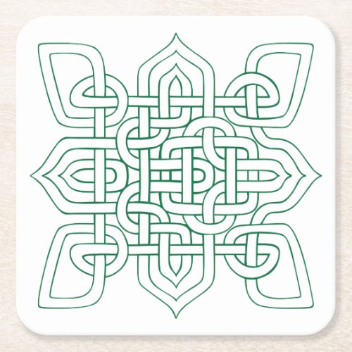 IRISH CELTIC Design Square Paper Coaster
