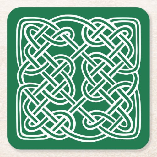 IRISH CELTIC Design Square Paper Coaster