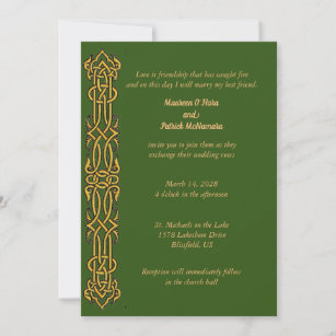 Irish Celtic Design Wedding Invitation