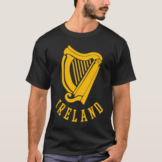Irish Celtic Harp Medieval Emblem of Ireland  1 T-Shirt (Front)