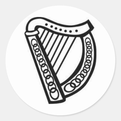 IrishCeltic Harp Symbol of Irleand Classic Round Sticker