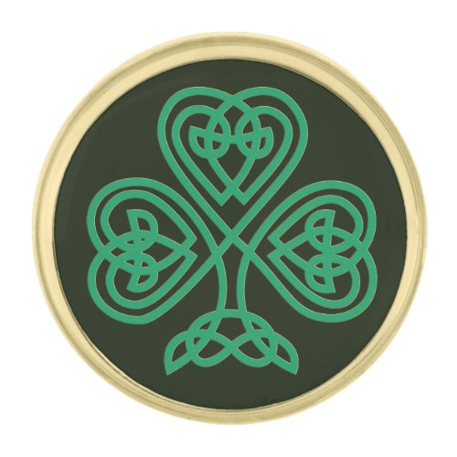 Irish_Celtic heritage proud_ the shamrock Gold Finish Lapel Pin