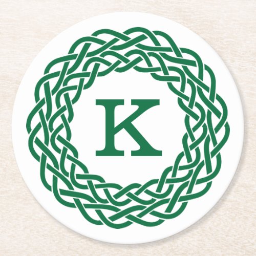 IRISH CELTIC Initial Letter Round Paper Coaster