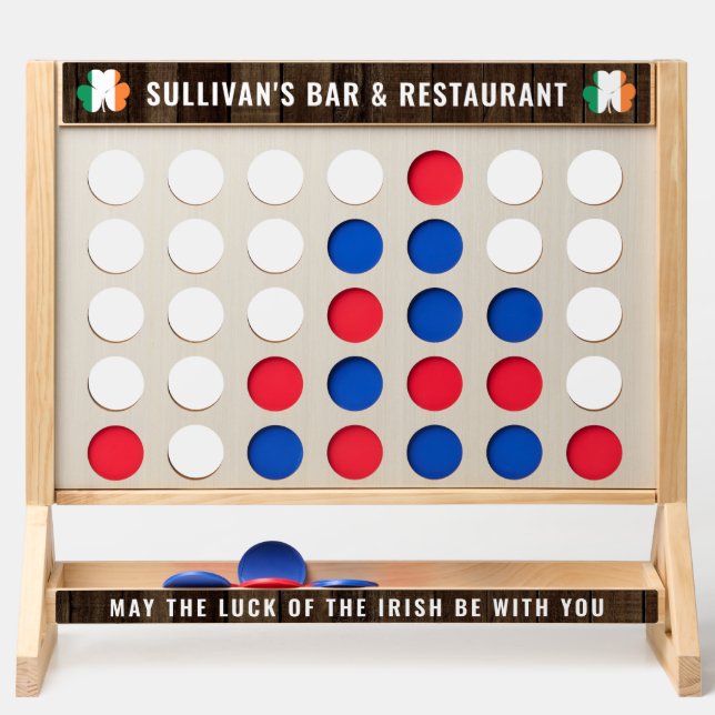 Irish Celtic Ireland Flag Shamrock Rustic Business Fast Four (Back)