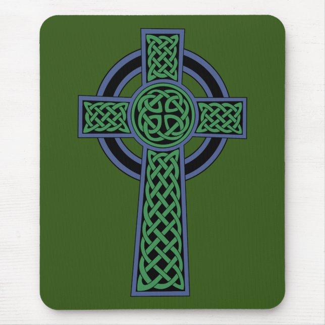 Irish Celtic Knot Cross Mouse Pad (Front)