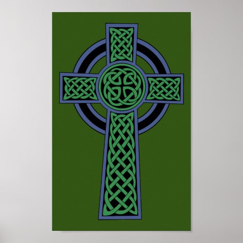 Irish Celtic Knot Cross Poster