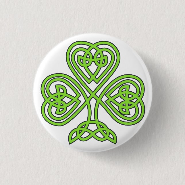 Irish Celtic Knot Heart Button (Front)