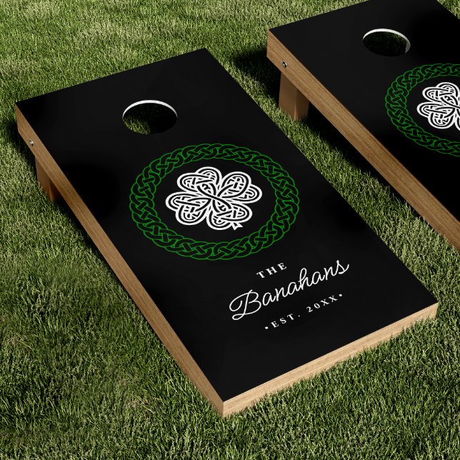 Irish Celtic Knot Shamrock Family Name Cornhole Set (Creator Uploaded)